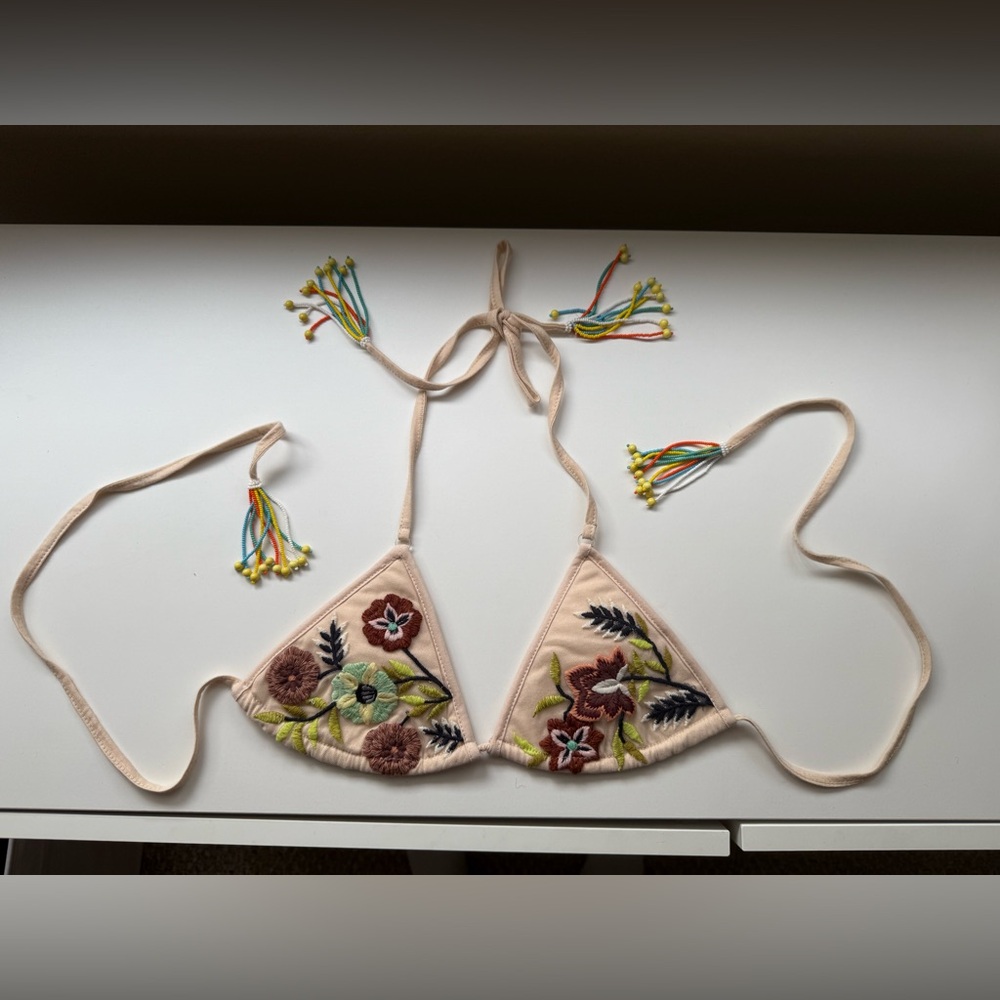 Rococo Sand Floral Triangle Top Size XS
